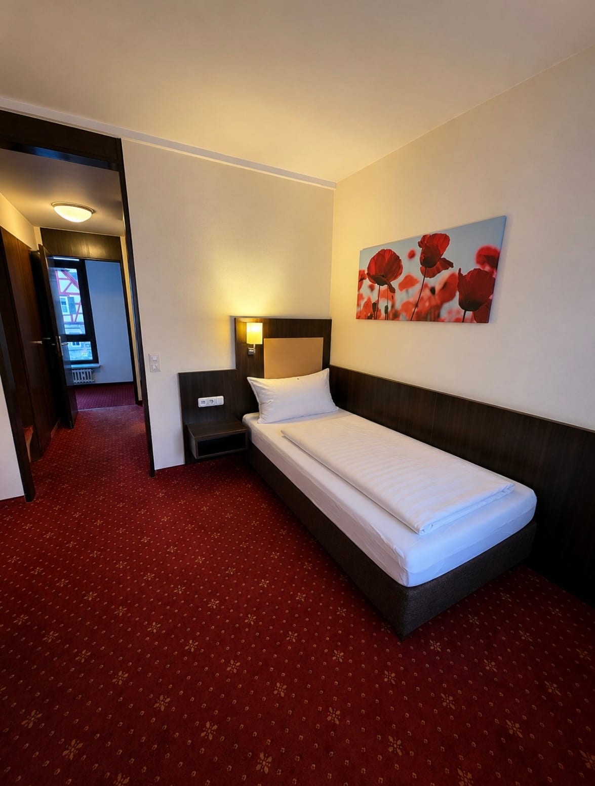 Einzelzimmer im Hotel Sonne-Post Murrhardt mit Einzelbett